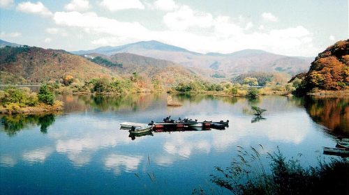 秋元湖の絶景写真