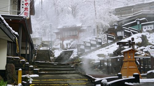 蔵王温泉の絶景写真