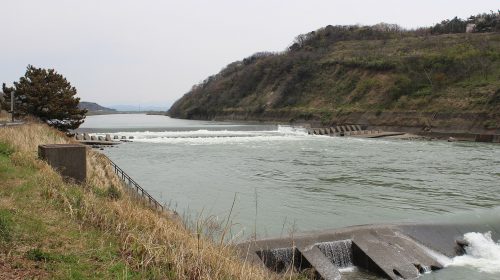 大河津分水路の絶景写真